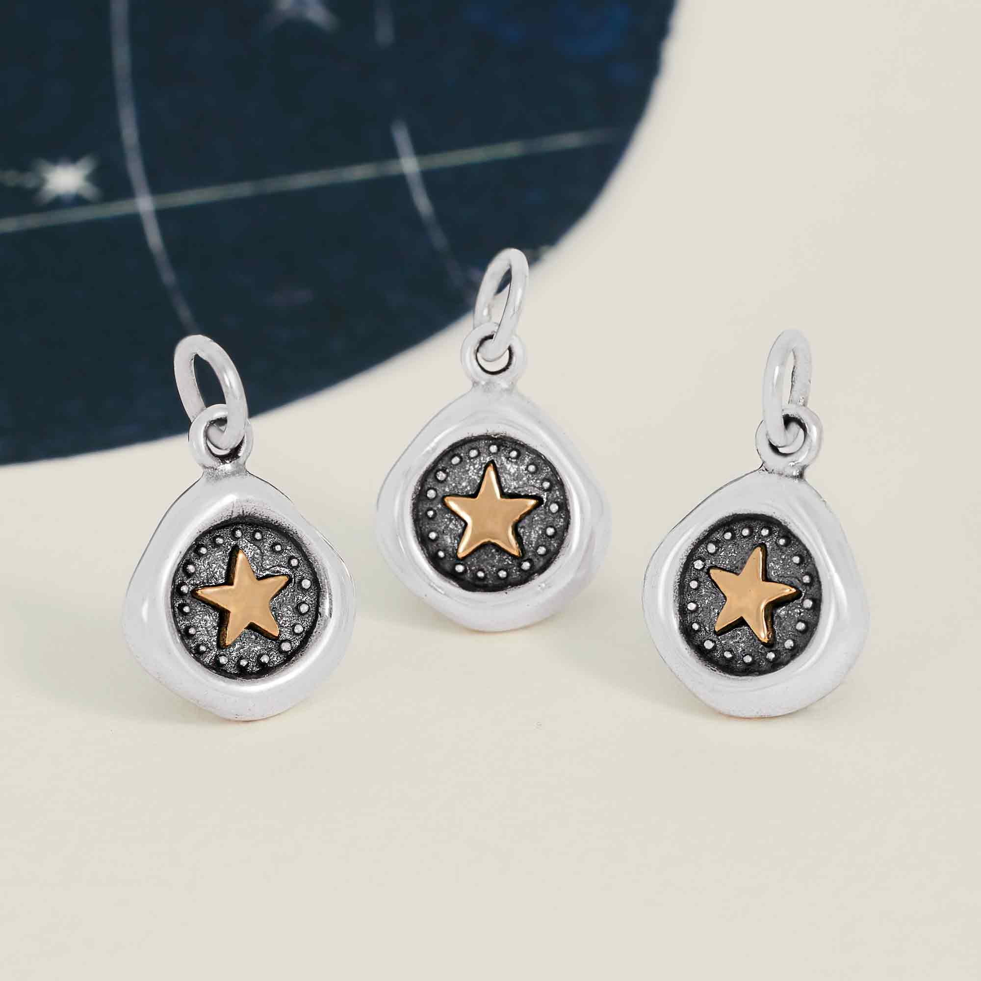 Sterling Silver Wax Seal with Bronze Star Charm - Tia Tynette Designs