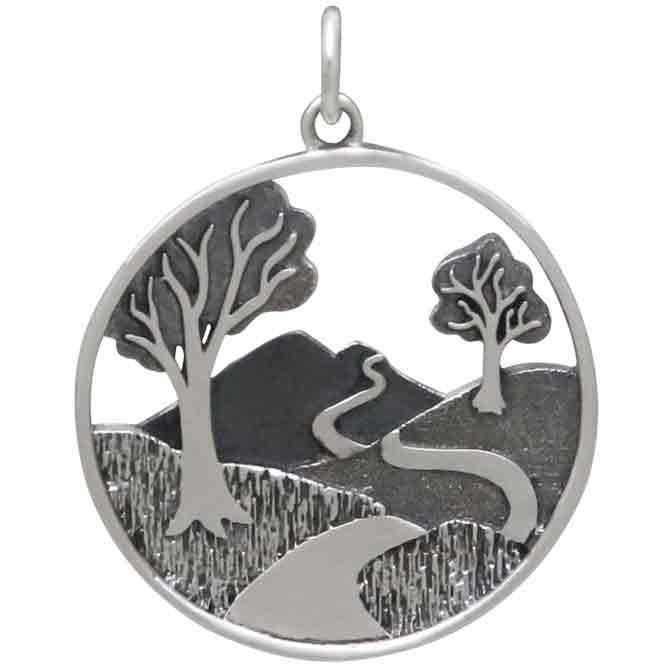 Sterling Silver Winding Path Pendant
