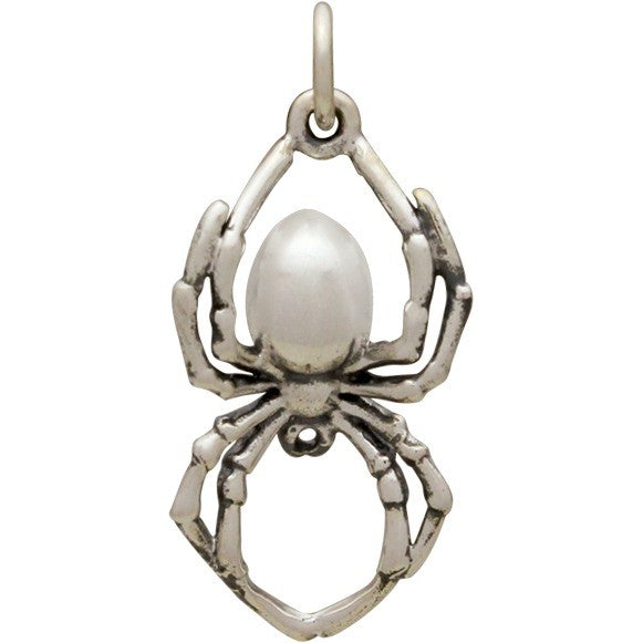 Sterling Silver Realistic Spider Charm - Poppies Beads n' More