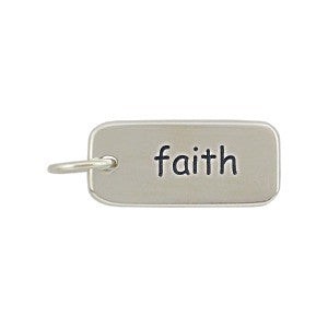 Sterling Silver Word Charm: "faith" - Poppies Beads n' More