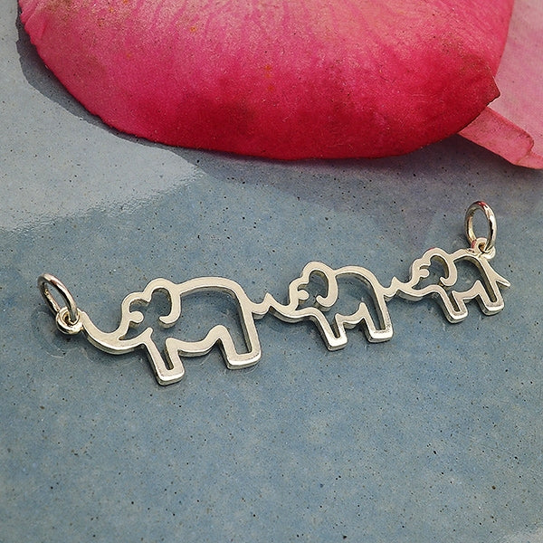 Mama and Two Baby Elephant Festoon - Poppies Beads n' More