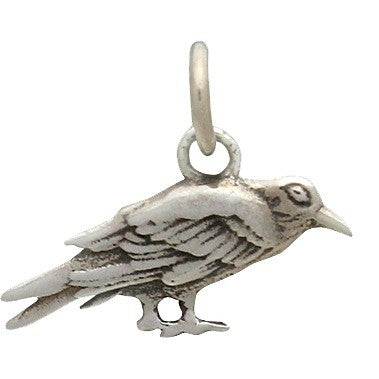Sterling Silver Raven Charm - Poppies Beads n' More
