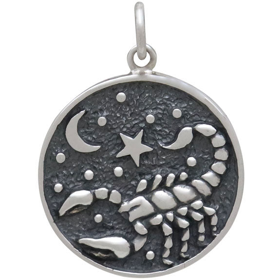Sterling Silver Astrology Scorpio Pendant - Poppies Beads n' More