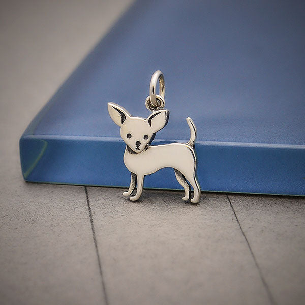 Sterling Silver Chihuahua Dog Charm - Poppies Beads n' More