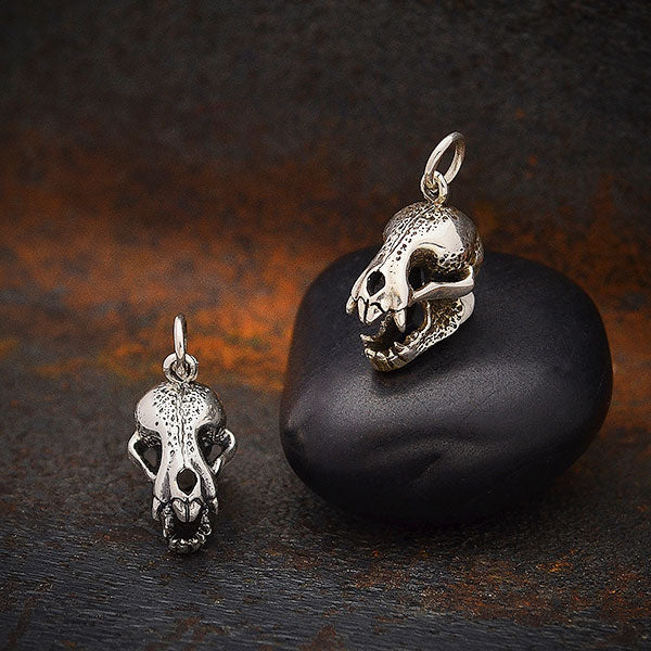 Sterling Silver Vampire Bat Skull Charm - Poppies Beads n' More