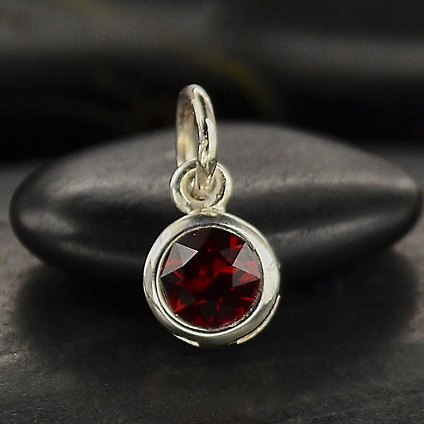 Sterling Silver Swarovski Crystal Birthstone Charms - Poppies Beads n' More