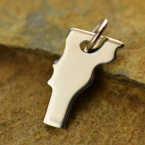 Sterling Silver Vermont State Charm - Poppies Beads n' More