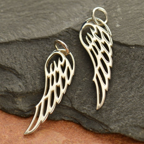 Sterling Silver Angel or Bird Wing Pendant - Poppies Beads n' More