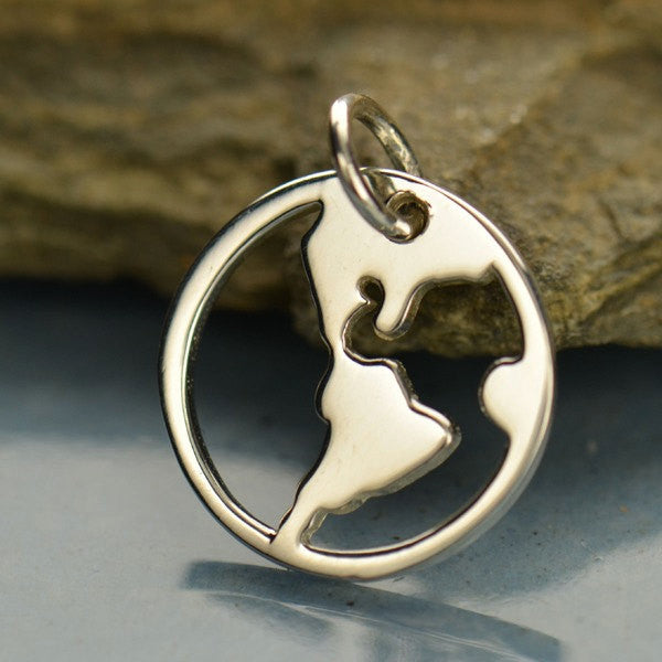 Sterling Silver Whole World Charm - Poppies Beads n' More