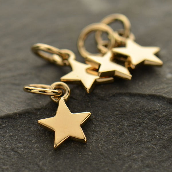 Tiny Flat Star Charm - Poppies Beads n' More