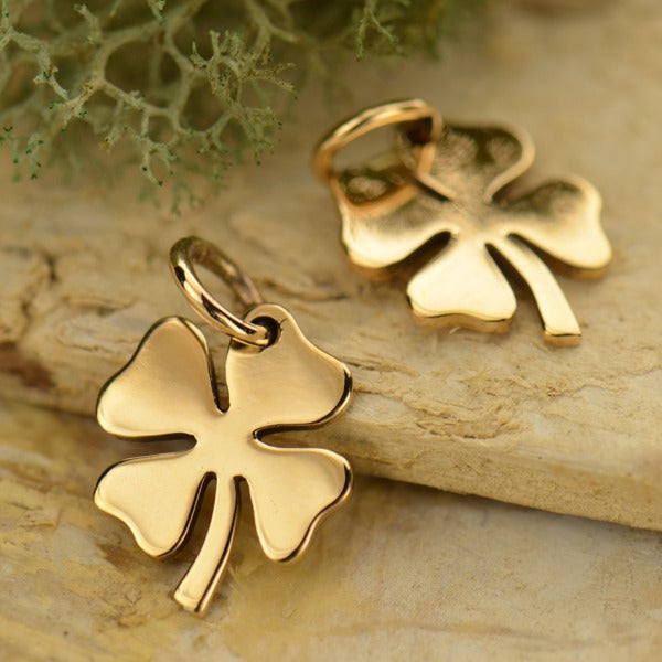 Four Leaf Lucky Clover Charm, - Poppies Beads n' More