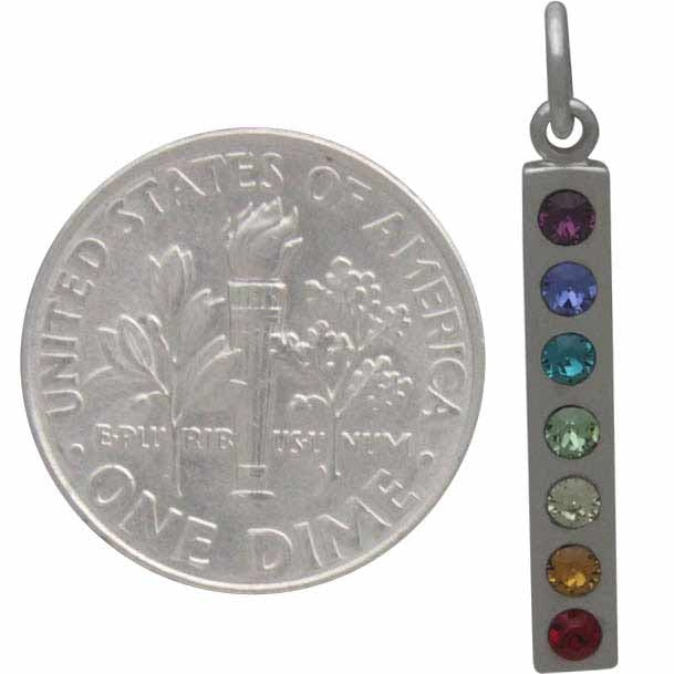 Sterling Silver Chakra Pendant with Swarovski Crystal