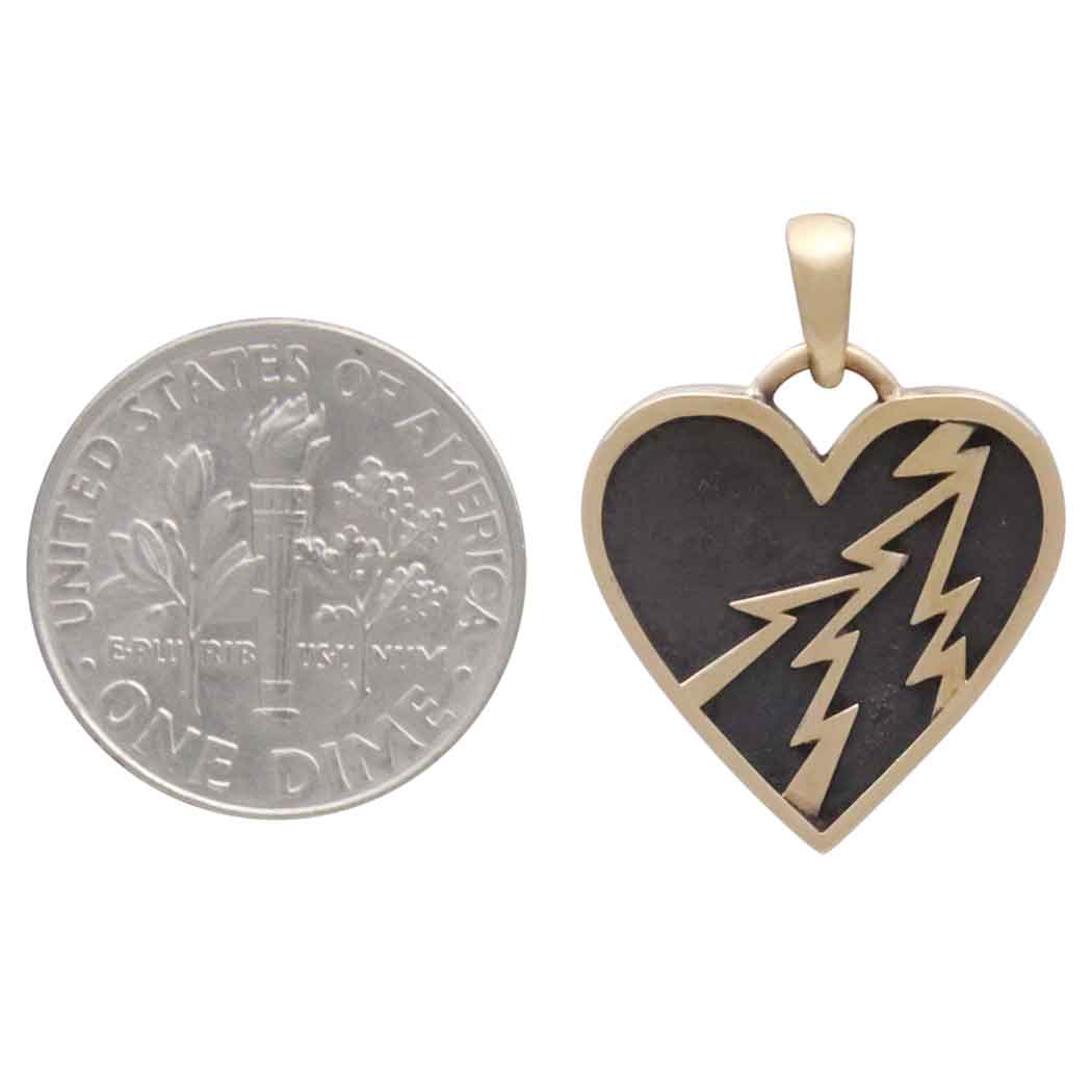 Bronze Electric Heart Shadow Box Pendant - Tia Tynette Designs