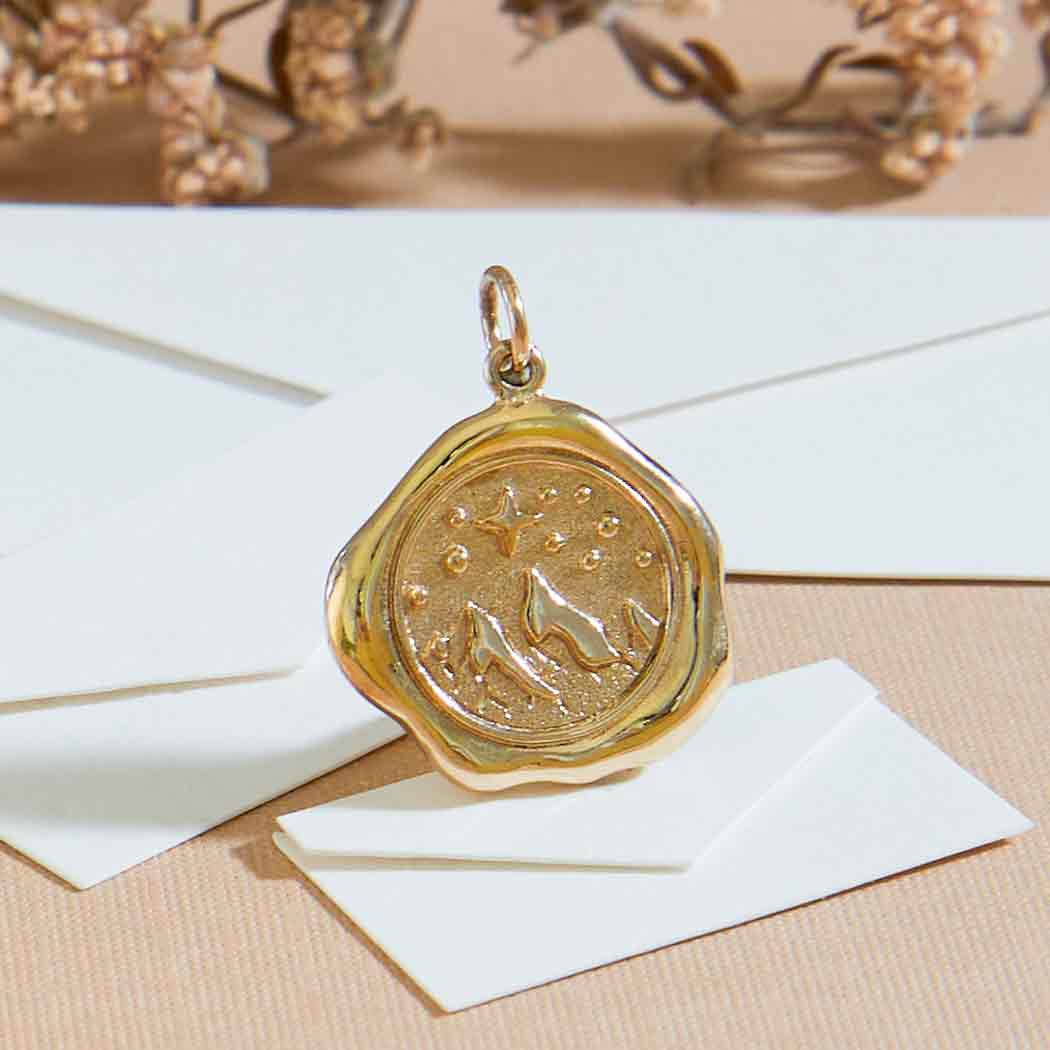 Bronze  Mountain Wax Seal Charm - Tia Tynette Designs