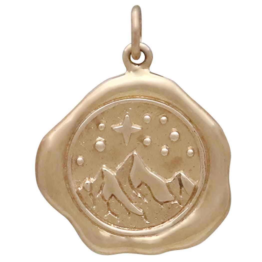 Bronze  Mountain Wax Seal Charm - Tia Tynette Designs