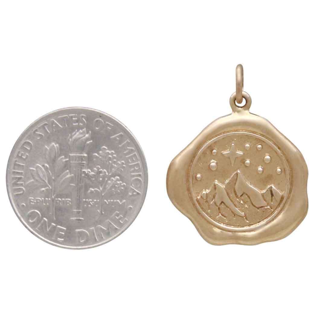Bronze  Mountain Wax Seal Charm - Tia Tynette Designs