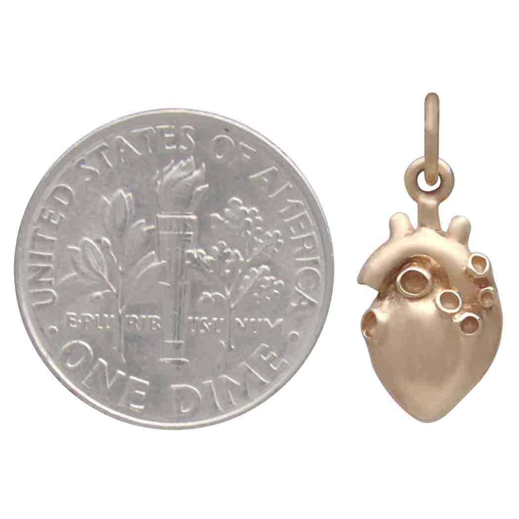 Small 3D Anatomical Heart Charm - Tia Tynette Designs