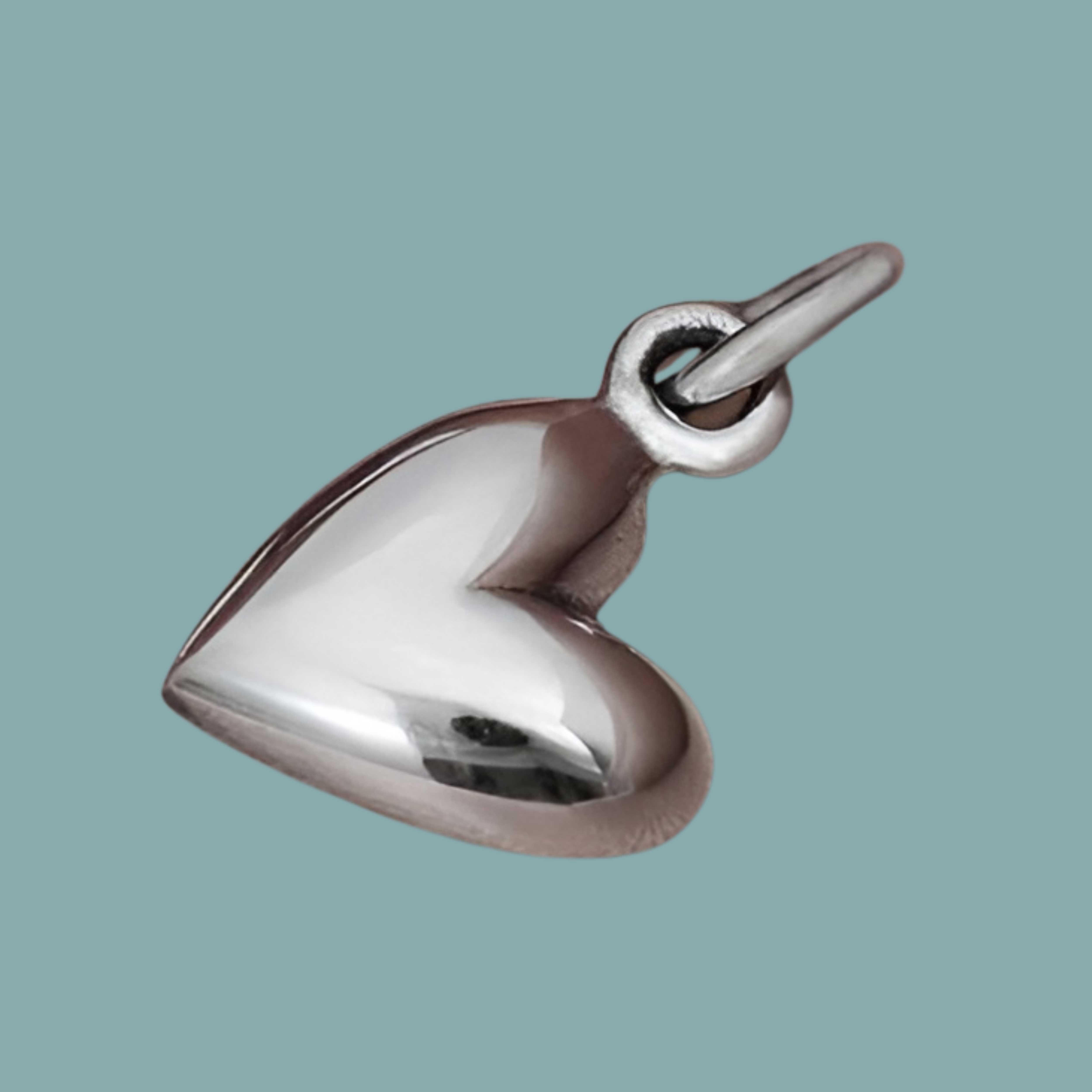 Sterling Silver Small Puffy Heart Charm - Tia Tynette Designs