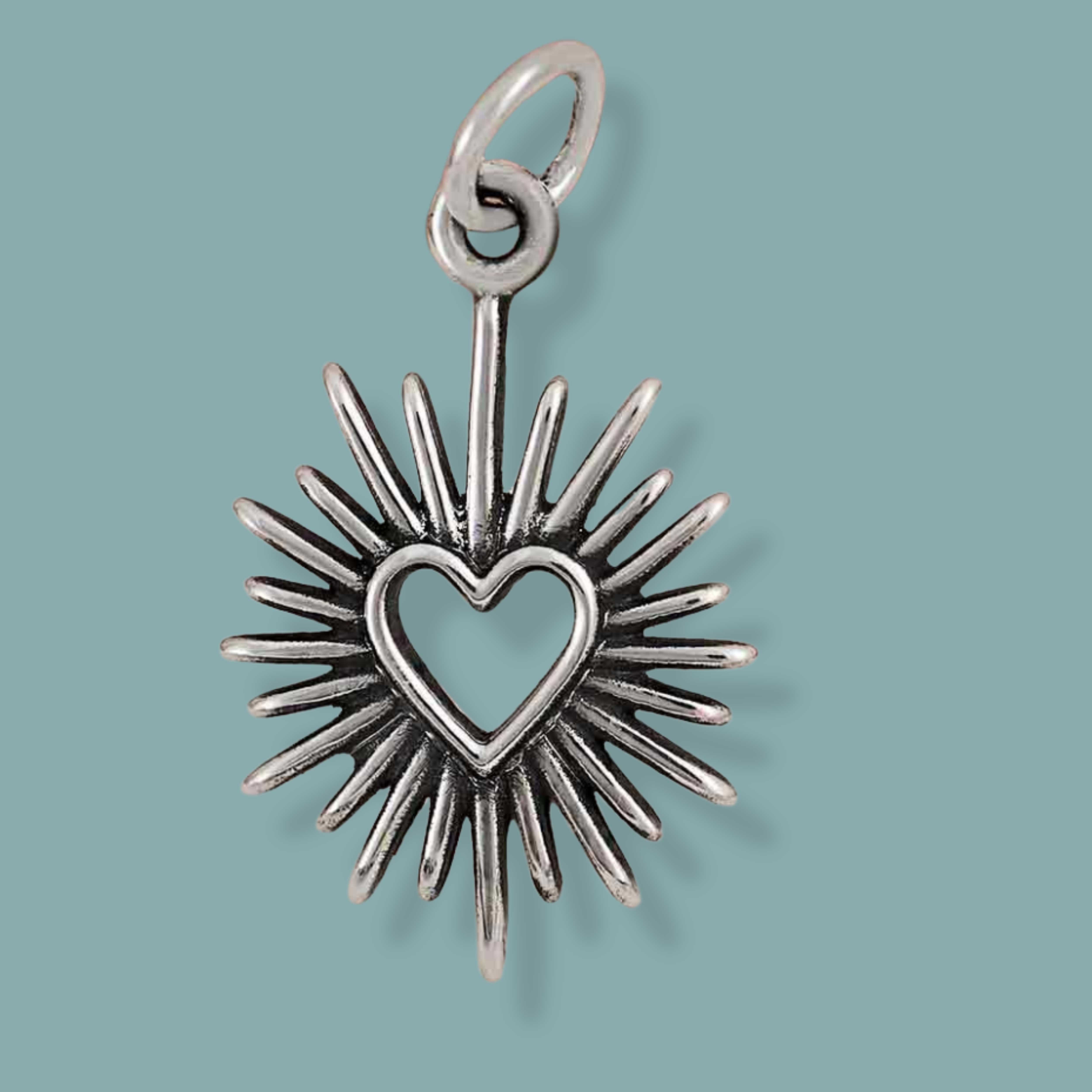 Sterling Silver Small Open Radiant Heart Charm - Tia Tynette Designs
