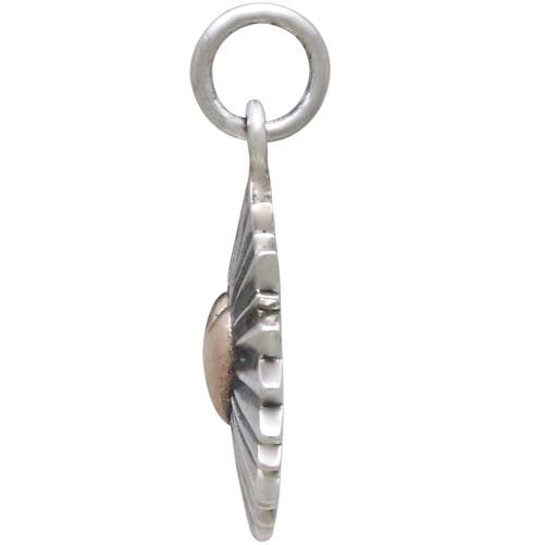 Mixed Metal Heart Charm with Sunrays - Tia Tynette Designs