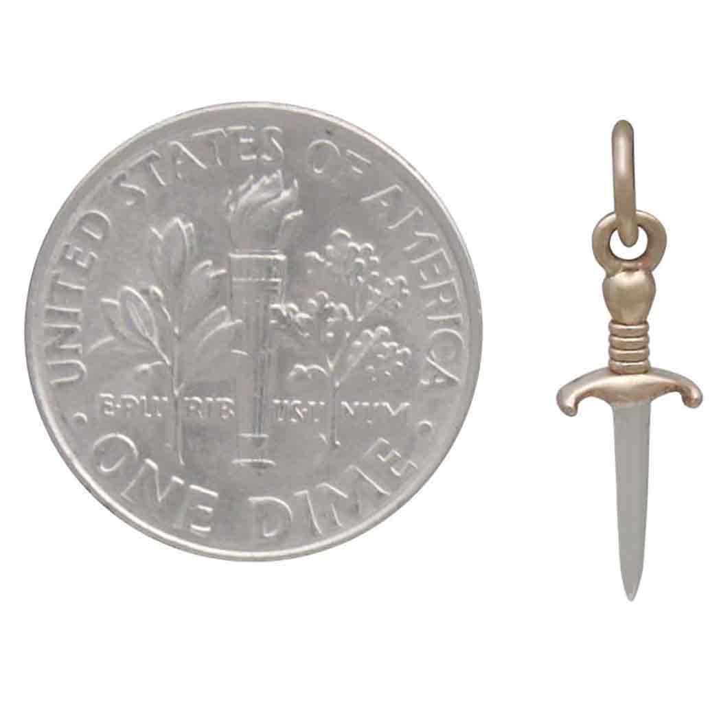 Mixed Metal Mini Dagger Charm - Poppies Jewelry