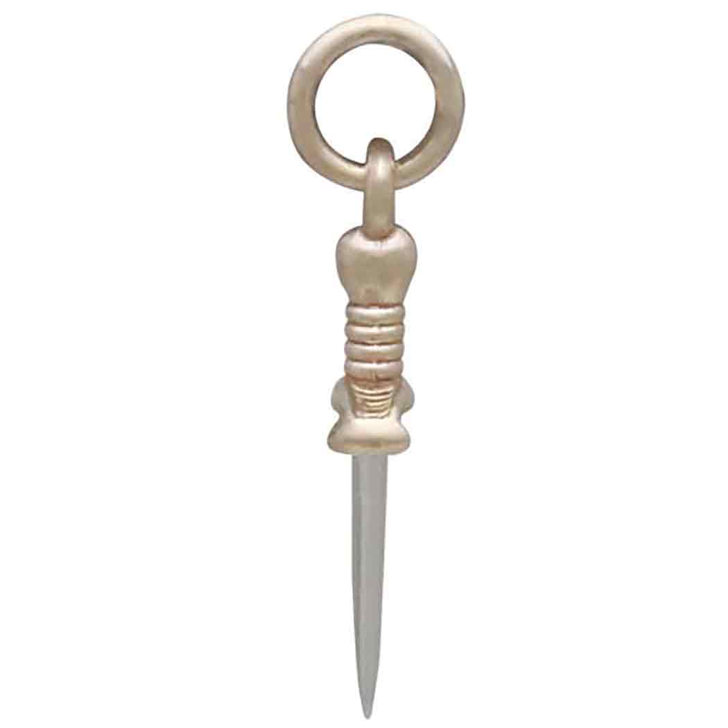 Mixed Metal Mini Dagger Charm - Poppies Jewelry