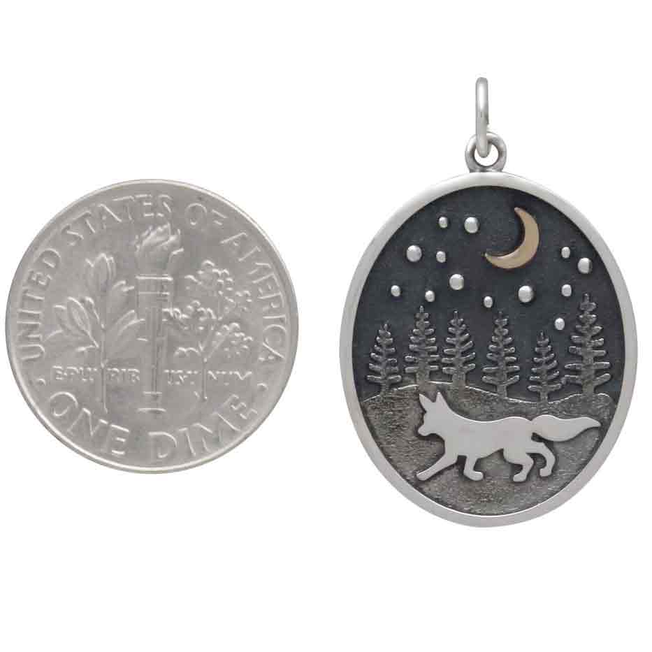Mixed Metal Running Fox in Meadow Charm