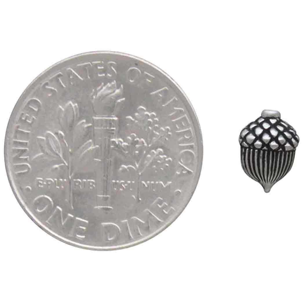 Sterling Silver Acorn Solderable Charm - Tia Tynette Designs