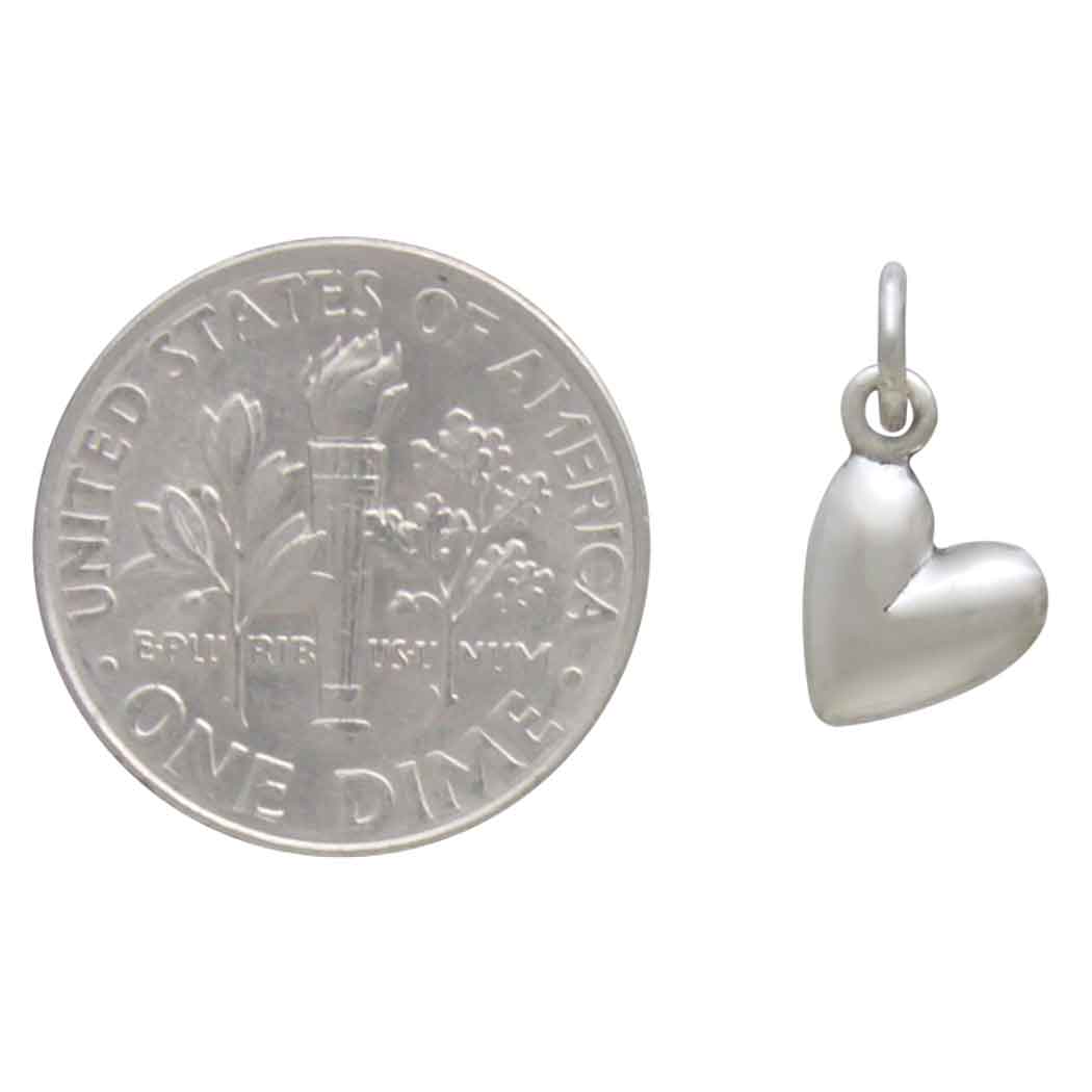 Sterling Silver Small Puffy Heart Charm - Tia Tynette Designs