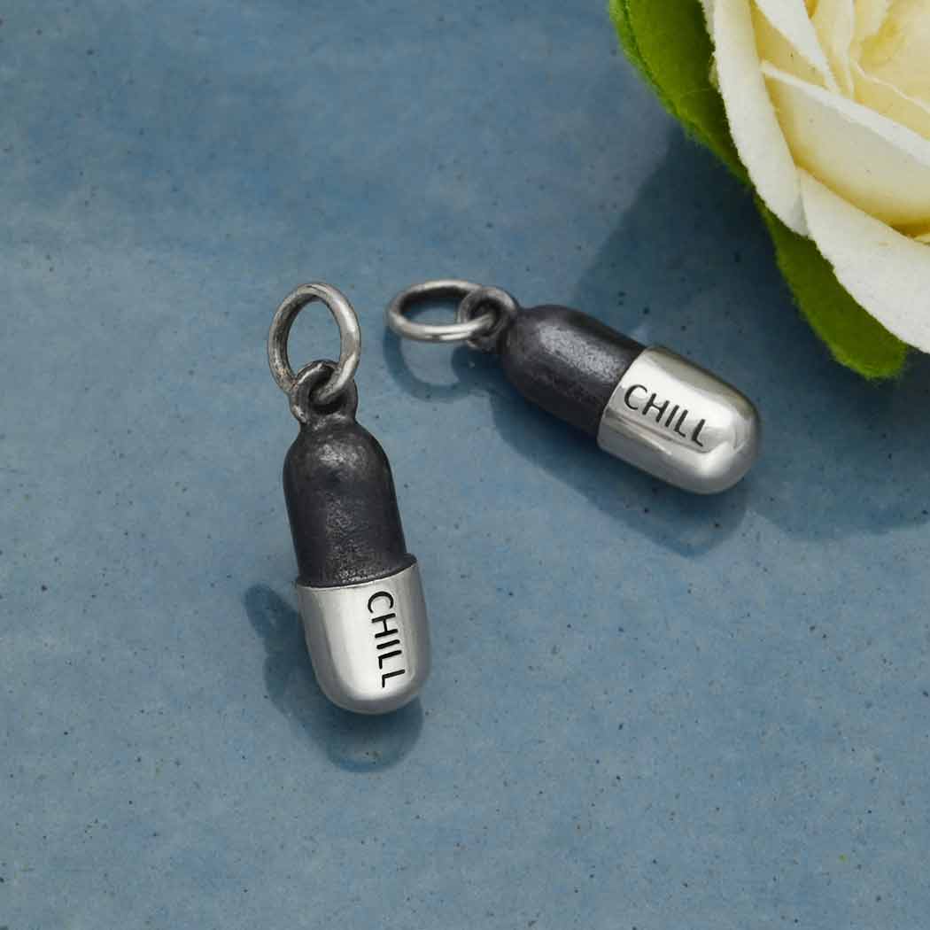Sterling Silver Chill Pill Charm