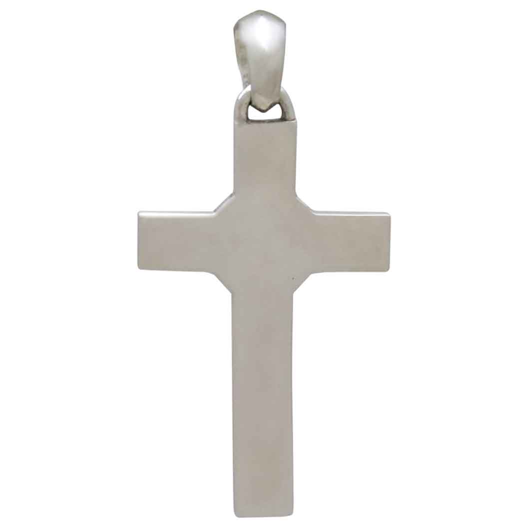 Sterling Silver Cross with Bronze Compass Pendant