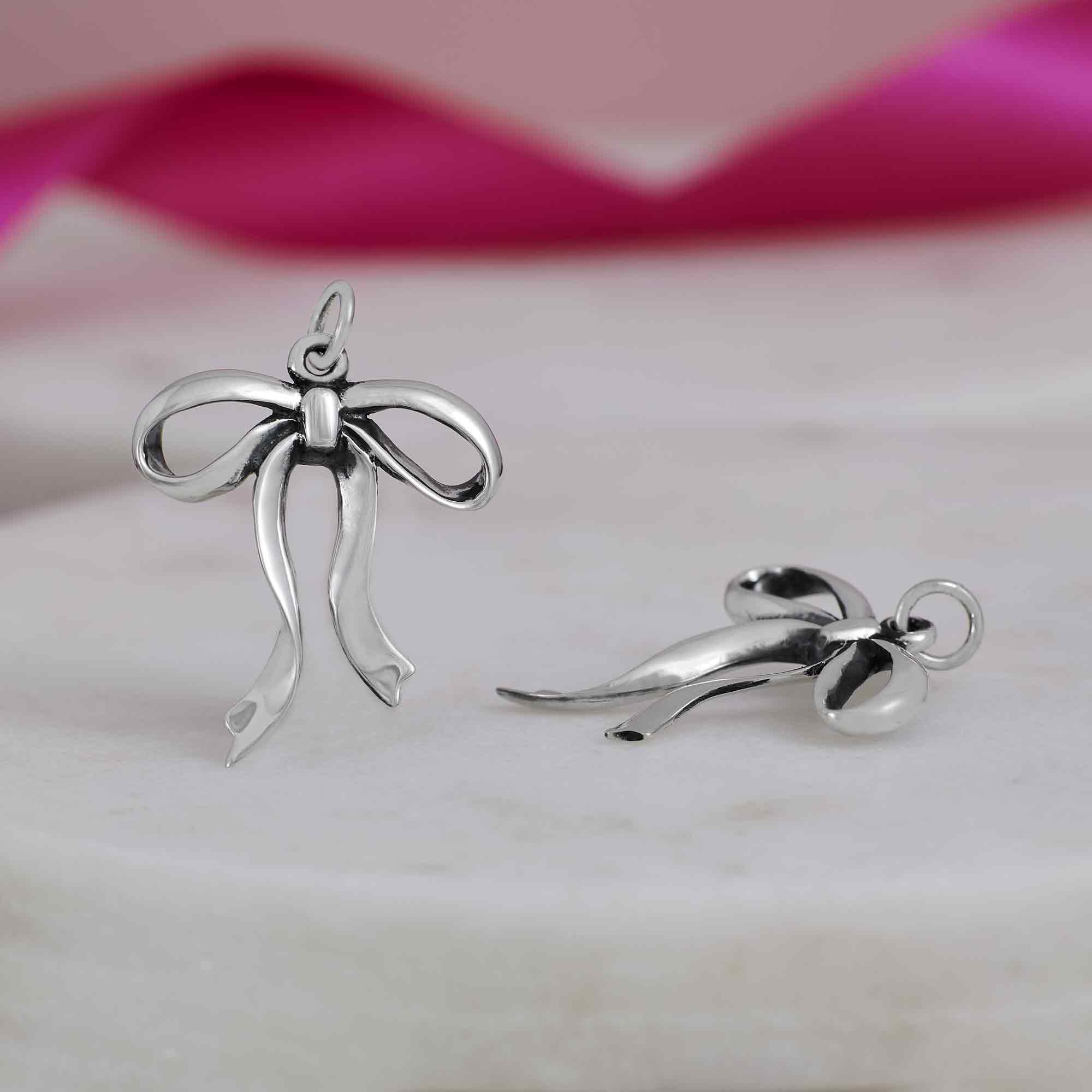 Sterling Silver Dainty Bow Charm - Tia Tynette Designs