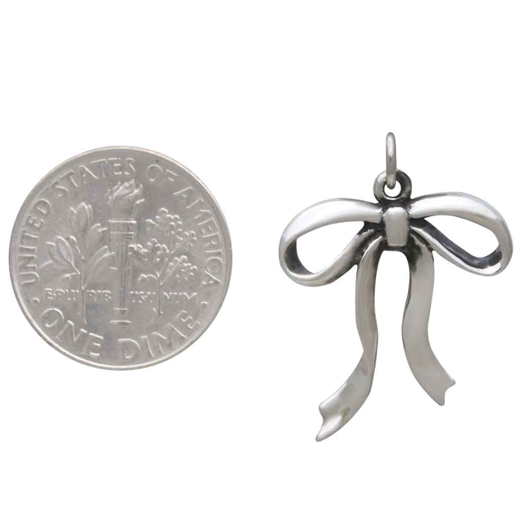 Sterling Silver Dainty Bow Charm - Tia Tynette Designs