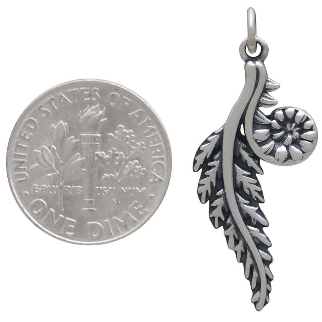 Sterling Silver Fern Pendant - Poppies Jewelry