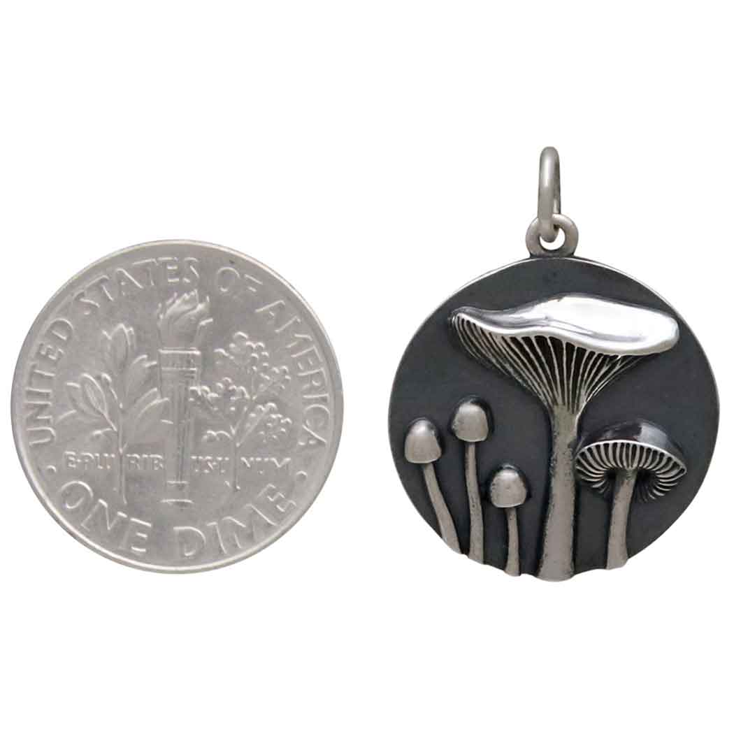 Sterling Silver Five Mushrooms Charm - Tia Tynette Designs