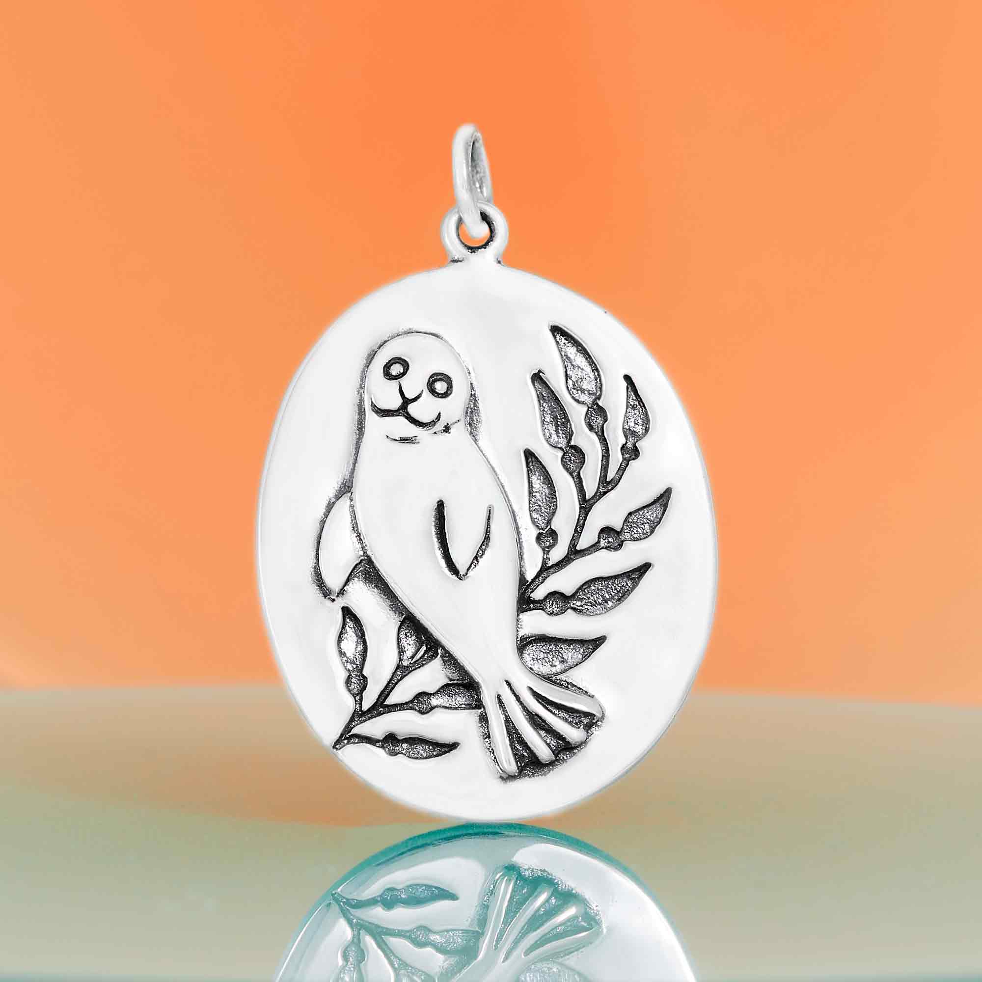 Sterling Silver Harbor Seal Pendant - Tia Tynette Designs