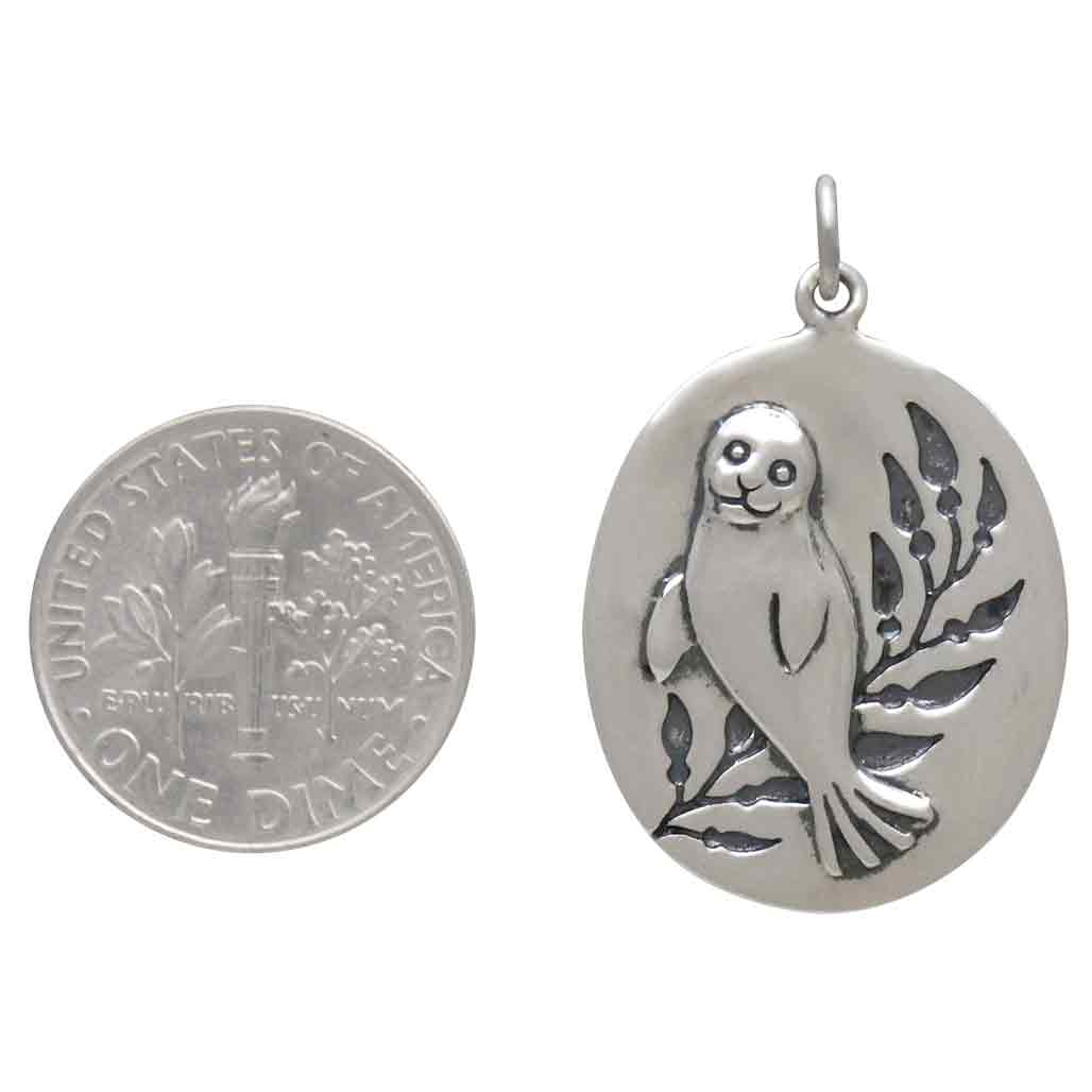 Sterling Silver Harbor Seal Pendant - Tia Tynette Designs