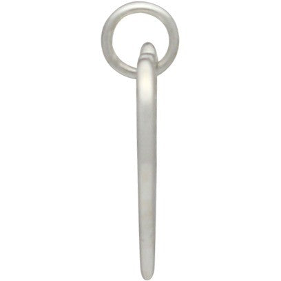 Sterling Silver Heart Charm with One Heart Cutout