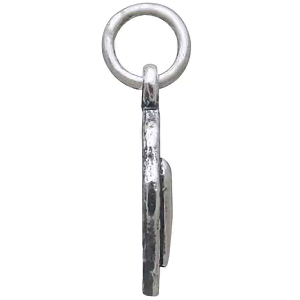 Sterling Silver Heart on Oval Coin Charm - Tia Tynette Designs