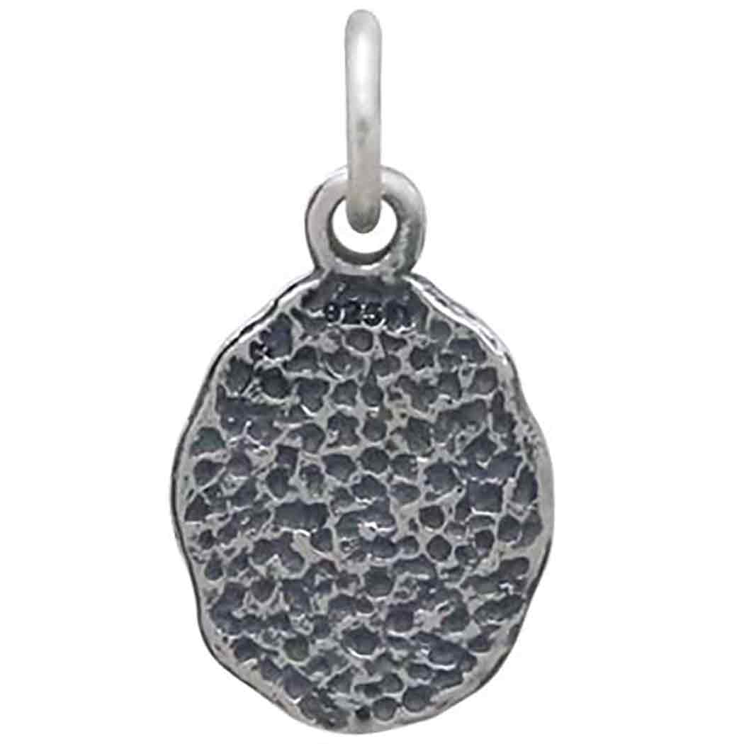 Sterling Silver Heart on Oval Coin Charm - Tia Tynette Designs