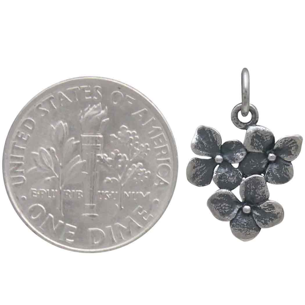 Sterling Silver Hydrangea Cluster Charm - Tia Tynette Designs