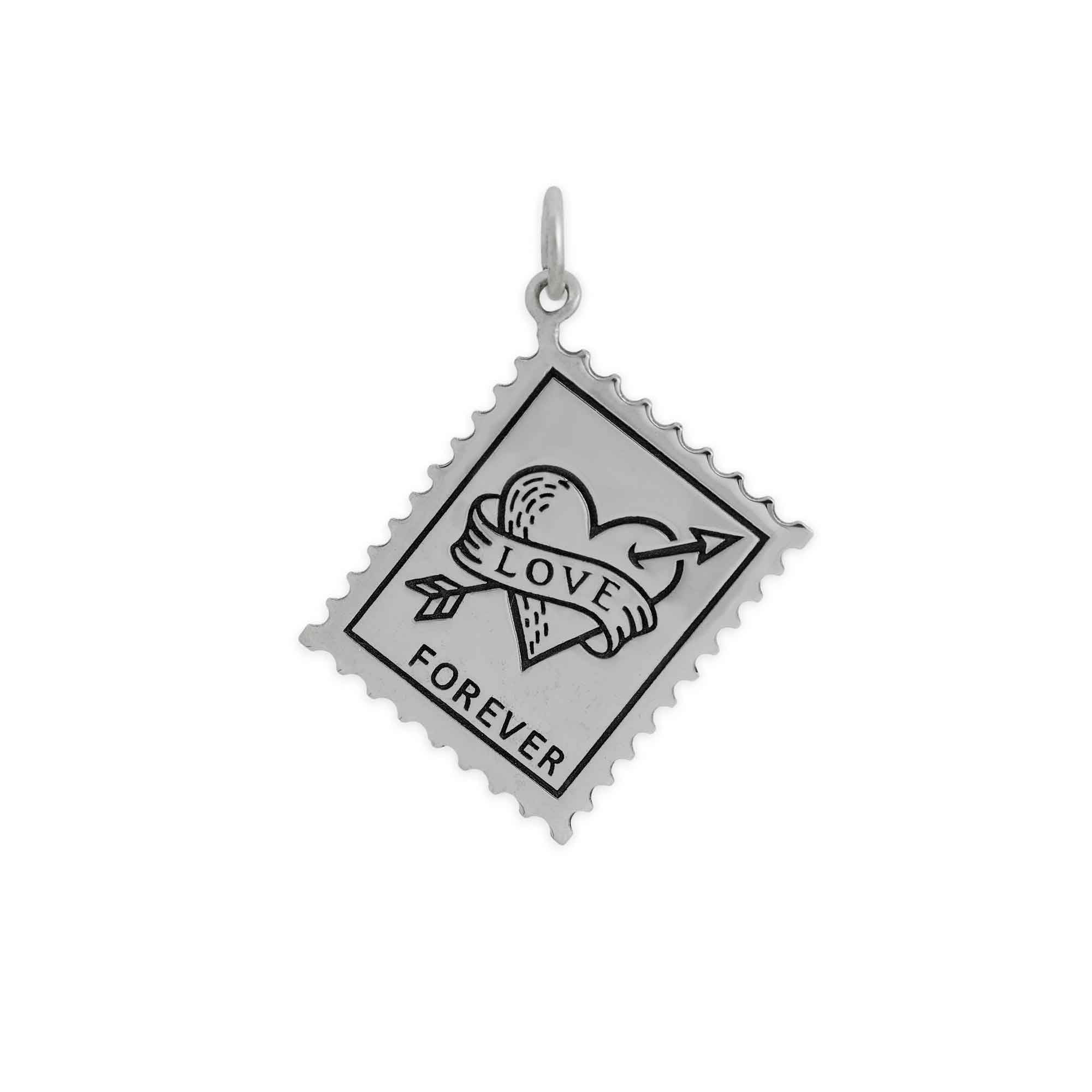 Sterling Silver Love Forever Stamp Charm