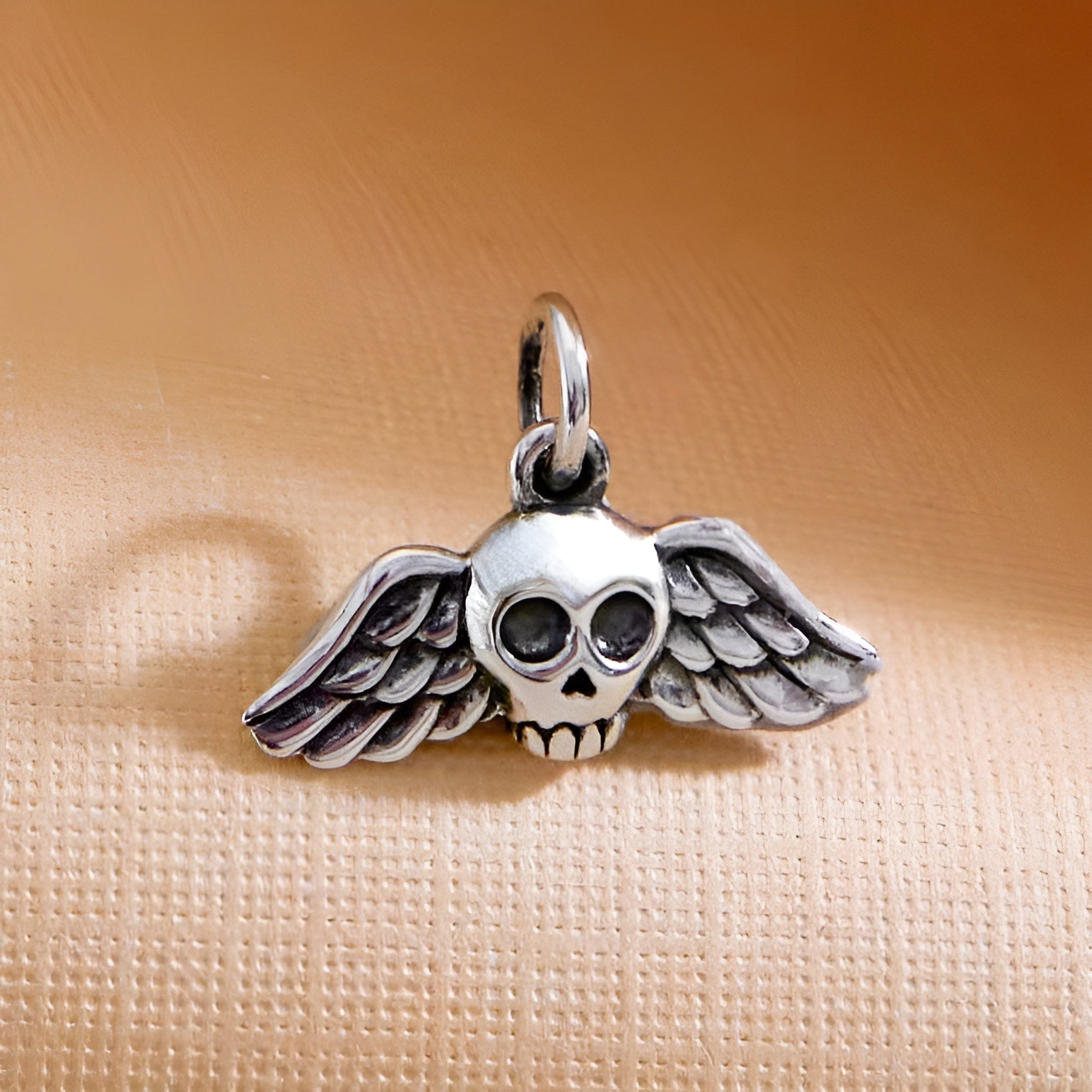 Sterling Silver Mini Winged Skull Charm - Tia Tynette Designs