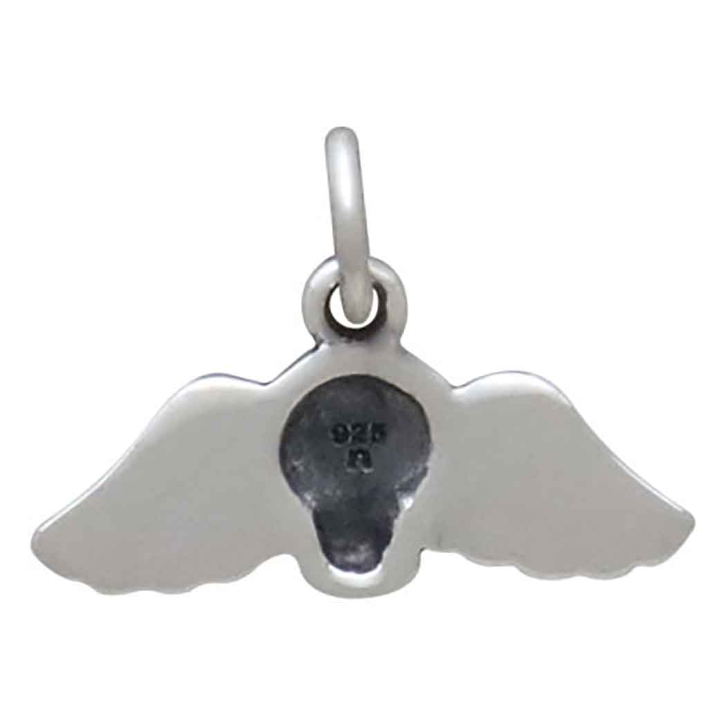 Sterling Silver Mini Winged Skull Charm - Tia Tynette Designs