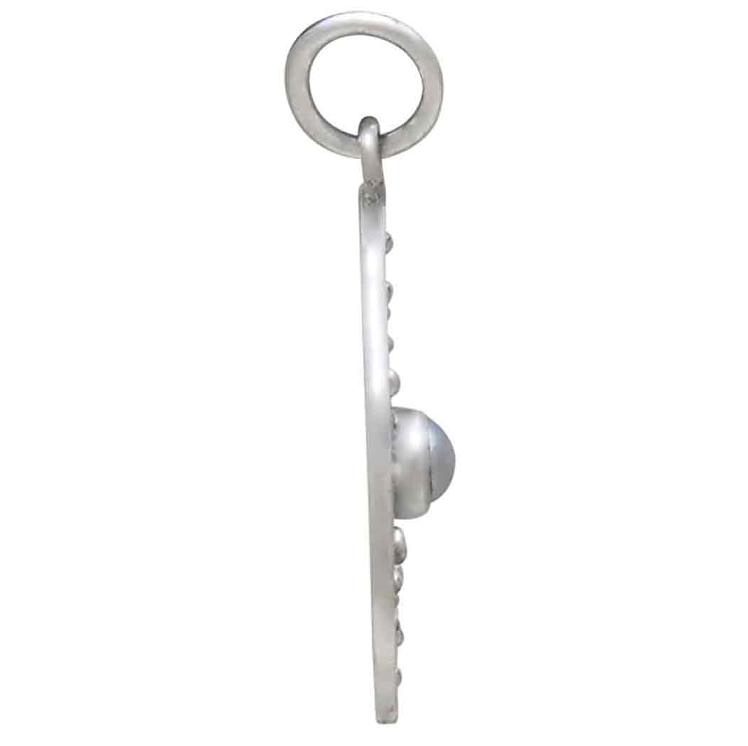 Sterling Silver North Star Pendant with Pearl