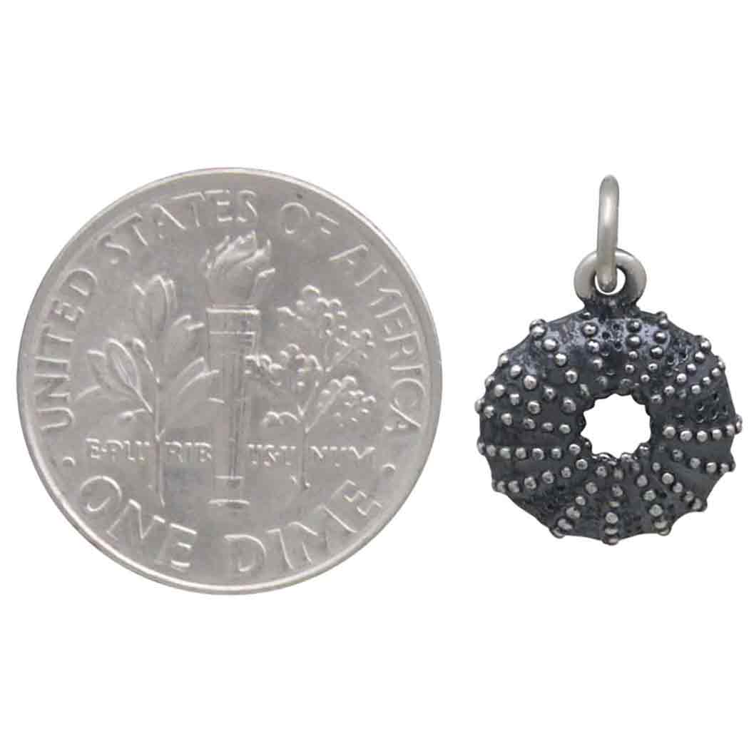 Sterling Silver Mini Sea Urchin Charm - Tia Tynette Designs