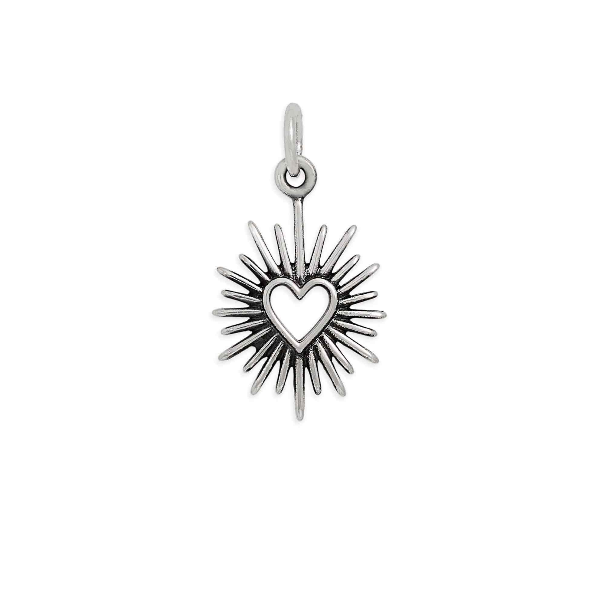 Sterling Silver Small Open Radiant Heart Charm - Tia Tynette Designs