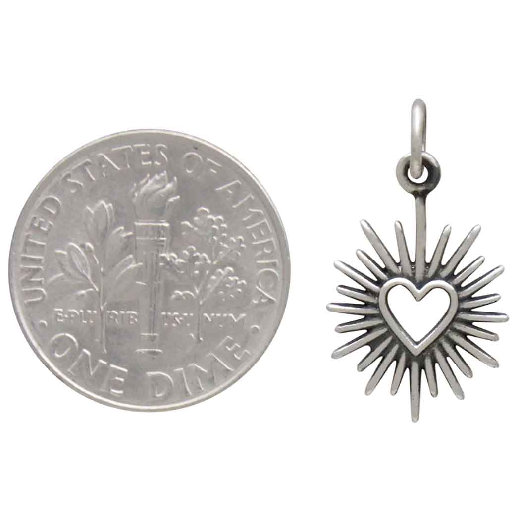 Sterling Silver Small Open Radiant Heart Charm - Tia Tynette Designs