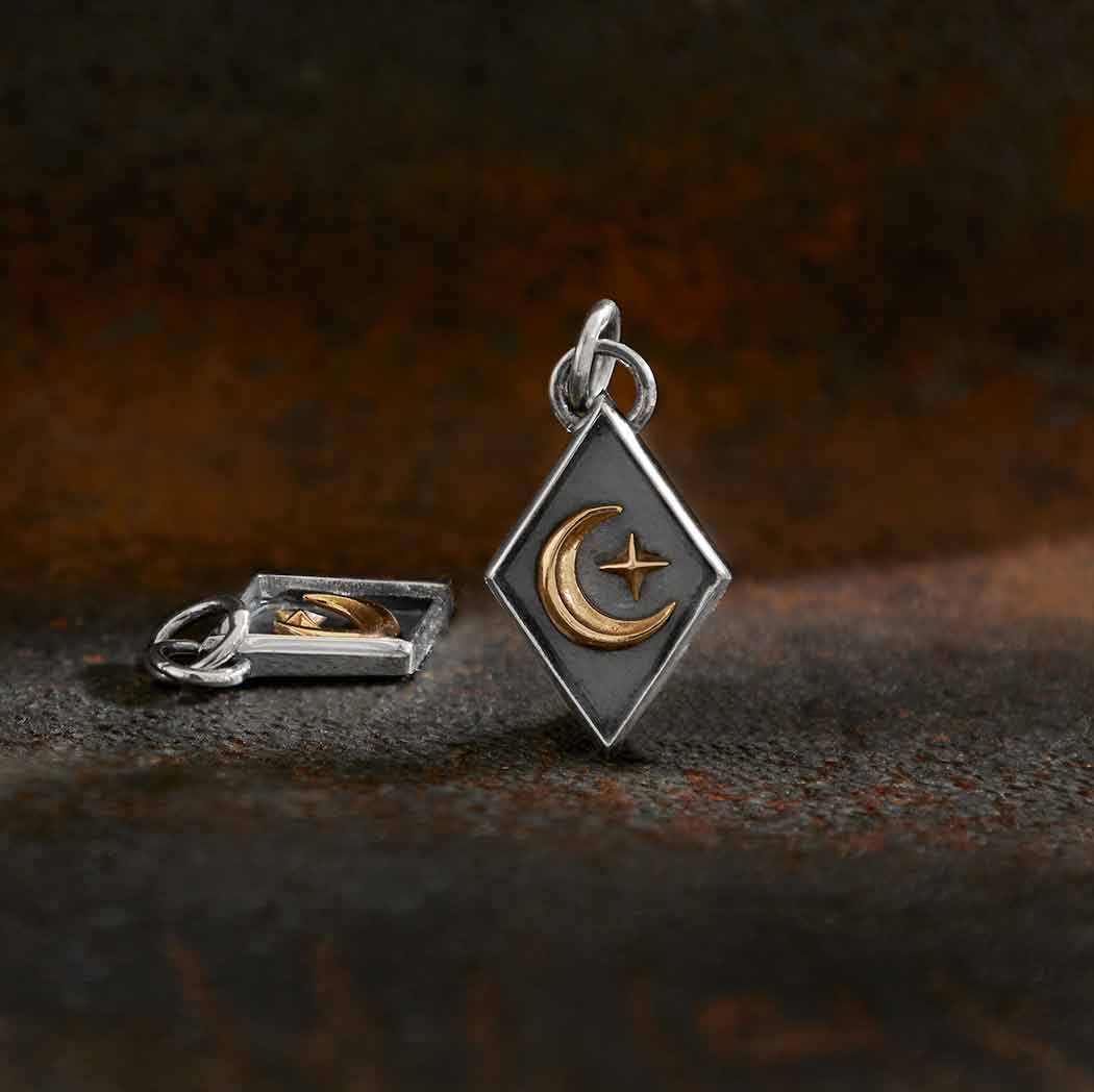 Mixed Metal Star and Moon Shadow Box Charm