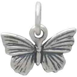Sterling Silver Textured Butterfly Charm - Tia Tynette Designs